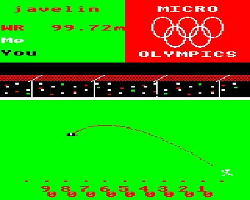 Micro Olympics (198x)(Electron User)[a] screen shot game playing